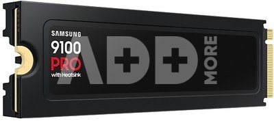 Samsung 9100 PRO With Heatsink | 1000 GB | SSD form factor M.2 2280 | Solid-state drive interface PCIe 5.0 NVMe | Read speed 14800 MB/s | Write speed 13400 MB/s