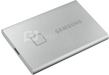 Samsung Portable SSD T7 1000 GB, USB 3.2, Silver, with fingerprint and password security
