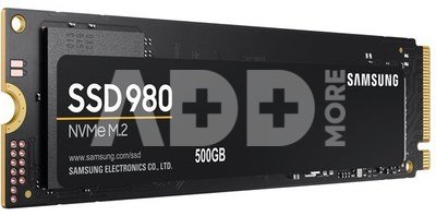 Samsung V-NAND SSD 980 500 GB, SSD form factor M.2 2280, SSD interface M.2 NVME, Write speed 3000 MB/s, Read speed 3500 MB/s