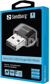 Sandberg 133-91 Micro WiFi USB Dongle 650Mbit/s