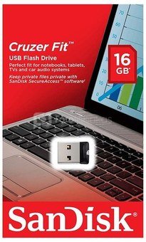 SanDisk Cruzer Fit 16GB Without Cap SDCZ33-016G-G35