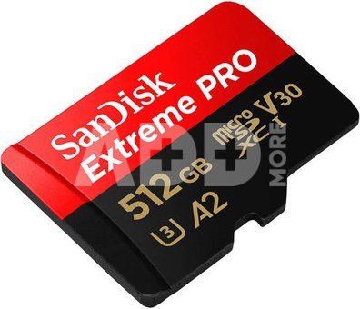 SANDISK EXTREME PRO microSDXC 512GB 200/140 MB/s UHS-I U3 memory card (SDSQXCD-512G-GN6MA)