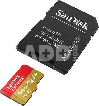 Sandisk memory card microSDXC 64GB Extreme + adapter