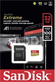 SanDisk microSDHC V30 A1 32GB Extreme 100MB SDSQXAF-032G-GN6MA