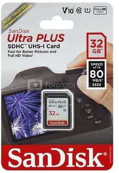 Sandisk SDHC UHS-I 32GB 80Mb/s ULTRA PLUS