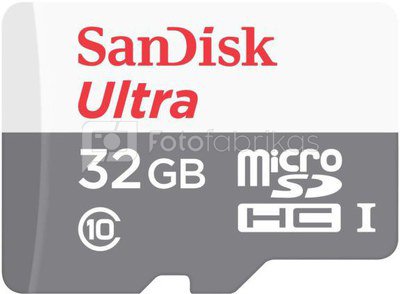 SanDisk Ultra microSDHC 32GB 80MB/s+Adapt. SDSQUNS-032G-GN3MA