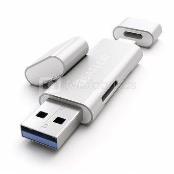 Satechi Aluminium Type-C silver USB 3.0 and Micro/SD Reader