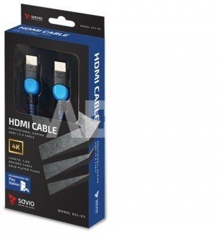 Savio Cable HDMI GCL-02 1.8m, v2.0, braid blue