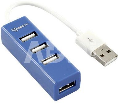 Sbox USB 4 Ports USB HUB H-204 blueberry blue
