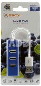 Sbox USB 4 Ports USB HUB H-204 blueberry blue