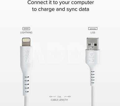 SBS cable USB - Lightning 1m, white