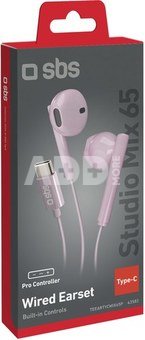 SBS earphones Studio Mix 65c USB-C, pink