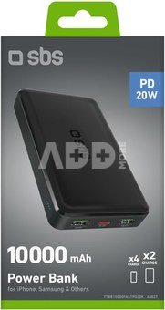 SBS power bank PD20 10000mAh, black