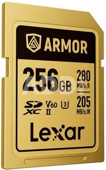 Lexar SDXC ARMOR Gold UHS-II U3, Stainless Steel, IP68 R280/W210 (V60) 256GB