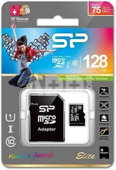 Silicon Power карта памяти microSDXC 128GB Elite UHS-I Class 10 + адаптер