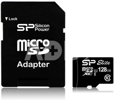 Silicon Power карта памяти microSDXC 128GB Elite UHS-I Class 10 + адаптер