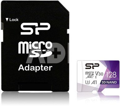 Silicon Power memory card microSDXC 128GB Superior Pro V30 + adapter