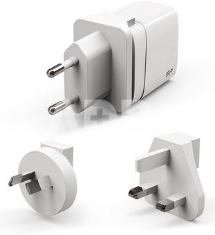 Silicon Power travel adapter USB/USB-C QM16 20W, white