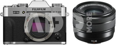Fujifilm X-T30 III body (silver) + XC15-45mm (black)