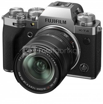 Sisteminis fotaparatas Fujifilm X-T4 + XF 18-55 Sidabrinis