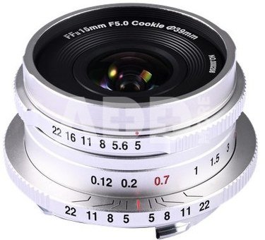 Laowa 15mm f/5 Cookie FF Sony E (Auto Aperture) Silver