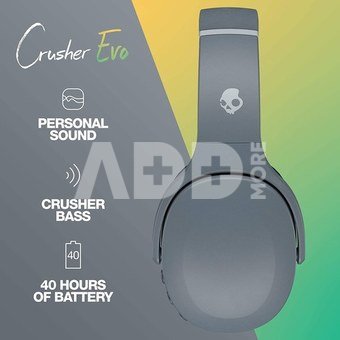 Skullcandy Wireless Headphones Crusher Evo Over-ear, Microphone, Wireless, Chill Grey