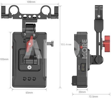 SmallRig 3499 V Mount Battery Adapter Plate (Basic Version) with Extension Arm