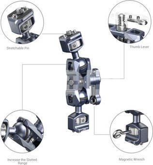 SMALLRIG 3873 MAGIC ARM WITH DUAL BALL HEADS (1/4"-20 SCREWS)