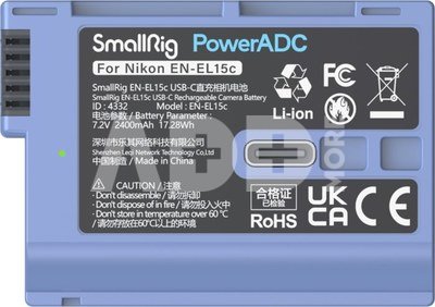 SMALLRIG 4332 CAMERA BATTERY USB-C RECHARGABLE EN-EL15C