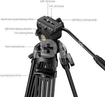 SmallRig 5442 FSD14 FreeSpeed Heavy-Duty Aluminum Alloy Tripod