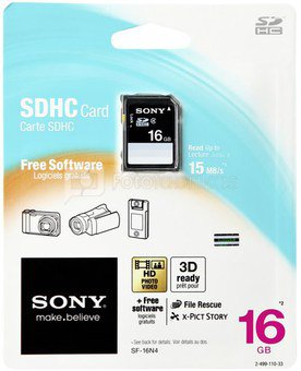 Sony SDHC Standard SD Card 16GB Class 4