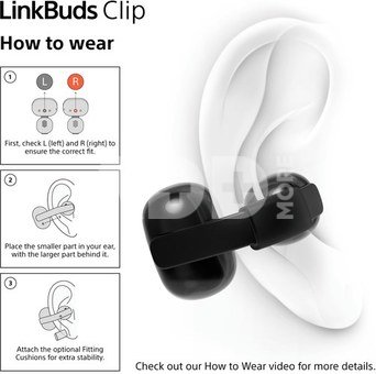 Sony LinkBuds WF-LC900 Clip Open-Ear Headphones, Greige | Sony