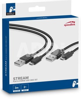 Speedlink cable Stream PS4 2pcs (SL-450104-BK)