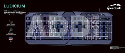 Speedlink keyboard Ludicium RGB Rainbow US (SL-670004-BK-US)
