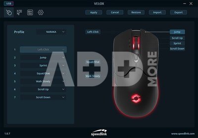 Speedlink wireless mouse Velox RGB, black (SL-680102-BK)