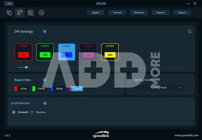 Speedlink wireless mouse Velox RGB, black (SL-680102-BK)