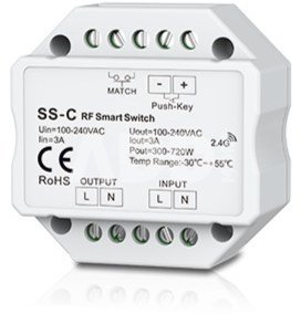 SS-C vieno kanalo 230V valdiklis be pritemdymo funkcijos + Push Key