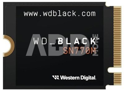 SSD|WESTERN DIGITAL|Black SN770M|500GB|M.2|PCIe Gen4|NVMe|Write speed 4000 MBytes/sec|Read speed 5000 MBytes/sec|2.38mm|TBW 300 TB|WDS500G3X0G