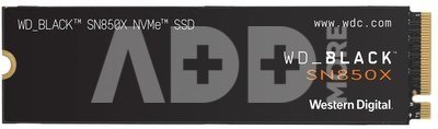 SSD|WESTERN DIGITAL|Black SN850X|1TB|M.2|PCIE|NVMe|Write speed 6300 MBytes/sec|Read speed 7300 MBytes/sec|2.38mm|TBW 600 TB|WDS100T2X0E
