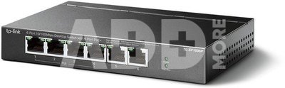 TP-Link TL-SF1006P Switch Unmanaged, Desktop, 6x10/100Mbps ports, 4xPoE+ ports, PSU external, Steel case