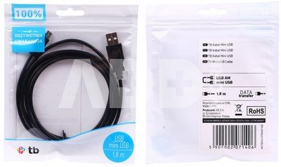TB Cable USB - Mini USB 1.8m. black