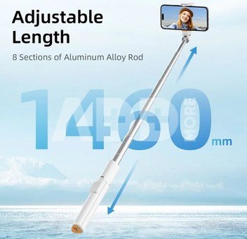 Tech-Protect selfie stick tripod L09S Bluetooth, white