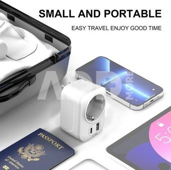 Tech-Protect travel adapter TA100 UK-EU, white