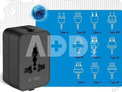 Tech-Protect travel adapter TA300 EU/UK/US/AU, black