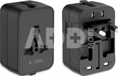 Tech-Protect travel adapter TA300 EU/UK/US/AU, black