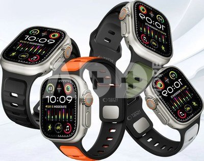 Tech-Protect watch strap IconBand Line Apple Watch 44/45/46/49mm, black/green