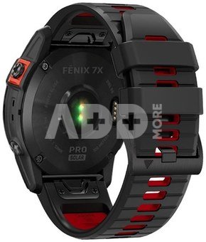 Tech-Protect watch strap IconBand Pro Garmin fenix 3/5X/3HR/5X Plus/6X/6X Pro/7X, black/red