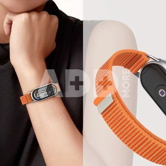 Tech-Protect watch strap Nylon Stripe Xiaomi Smart Band 8/9/10, pink/grey