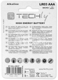 Techly Alkaline batteries LR03 AAA 4pcs, (IBT-LR03T4B)