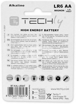 Techly Alkaline batteries LR06 AA 4pcs, (IBT-LR06T4B)